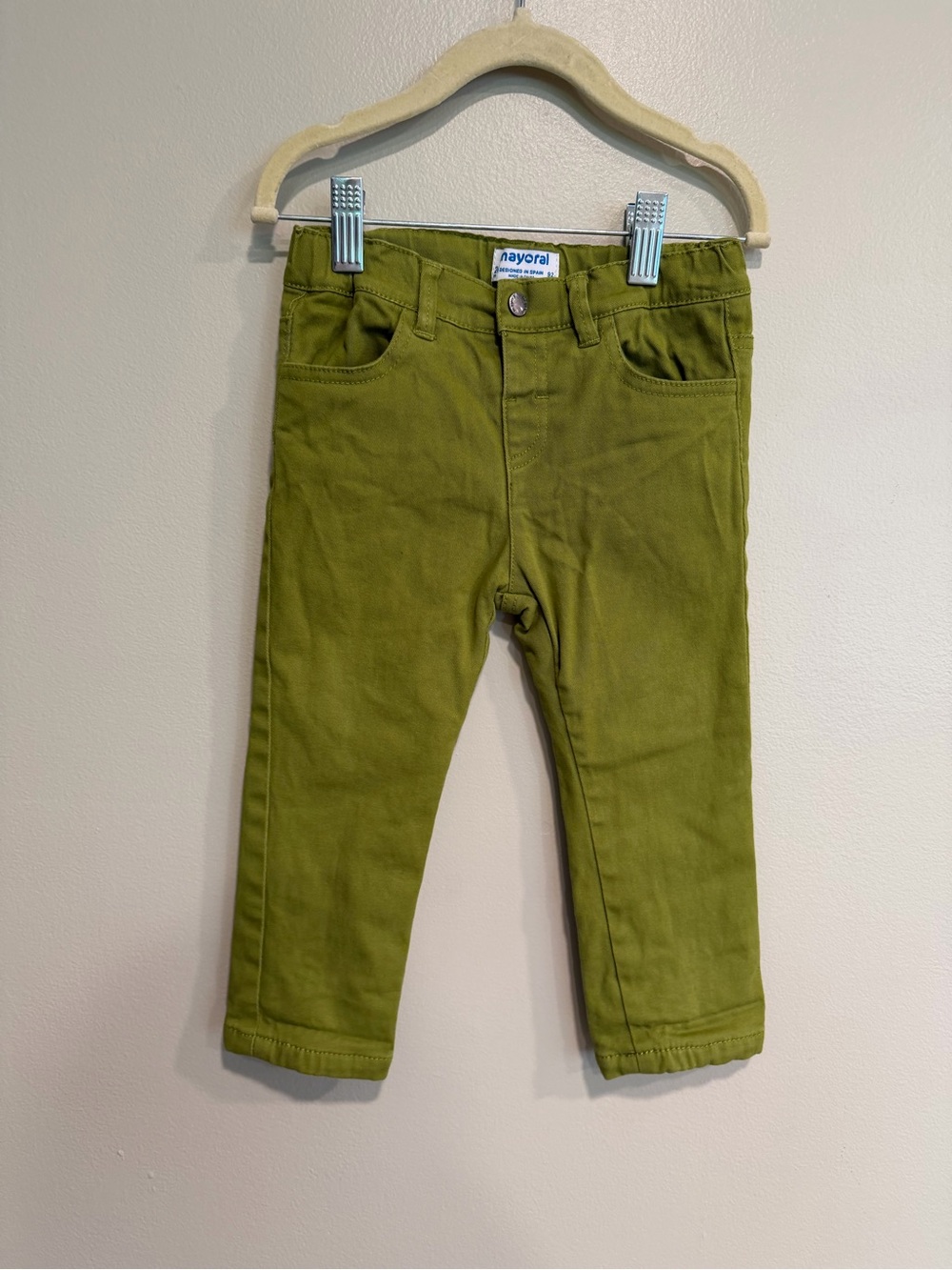 Mayoral Olive Green Stretch Kids Pants 24 months